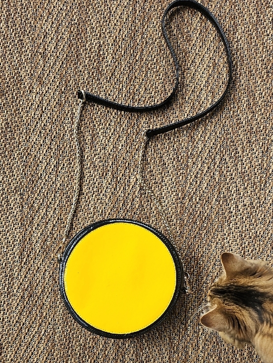 Nila Anthony Yellow Smiley Crossbody Bag with Red Heart Eyes